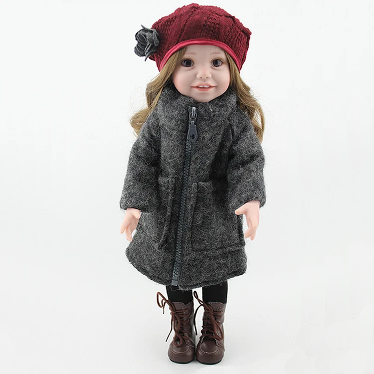 

45cm full vinyl reborn girls Dolls lifelike reborn silicone winter classic suit dolls for adorable girl bedtime bathe toys