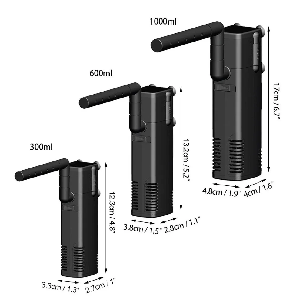 

3W/4W/8W Aquarium Internal Filter Submersible Filter for Fish Tank Aquatic Spray Flow Biological Plus Power Filter Pump