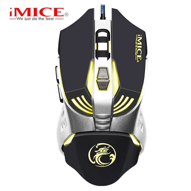 IMice Wired Gaming Mouse Macro Custom Computer 3200CPI Ergonomic USB Optical Mice 7 Buttons Gamer For Laptop Desktop | Компьютеры и
