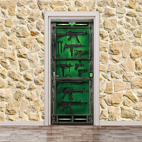 3D Armes дверь обертывание наклейка для спальни гостиная подарок искусство ПВХ водонепроницаемая домашняя Декорация-наклейка аксессуары 77*200 см