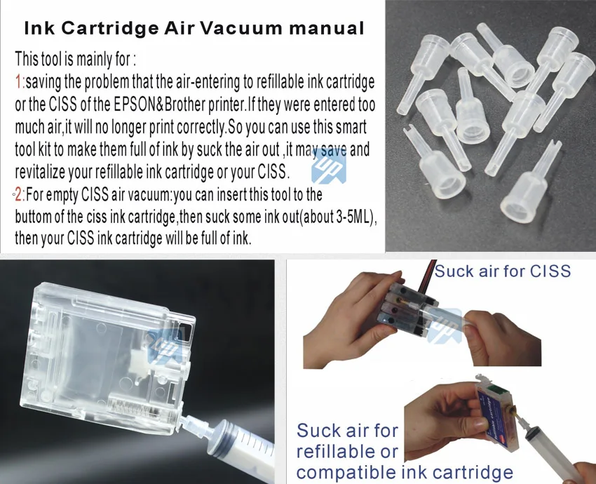 4sets For HP932 933 950 951 711 HP 970 971 952 953 954 955 932 933 HP 974 Ink Cartridge Refill Suction Tip Adapter refill tool