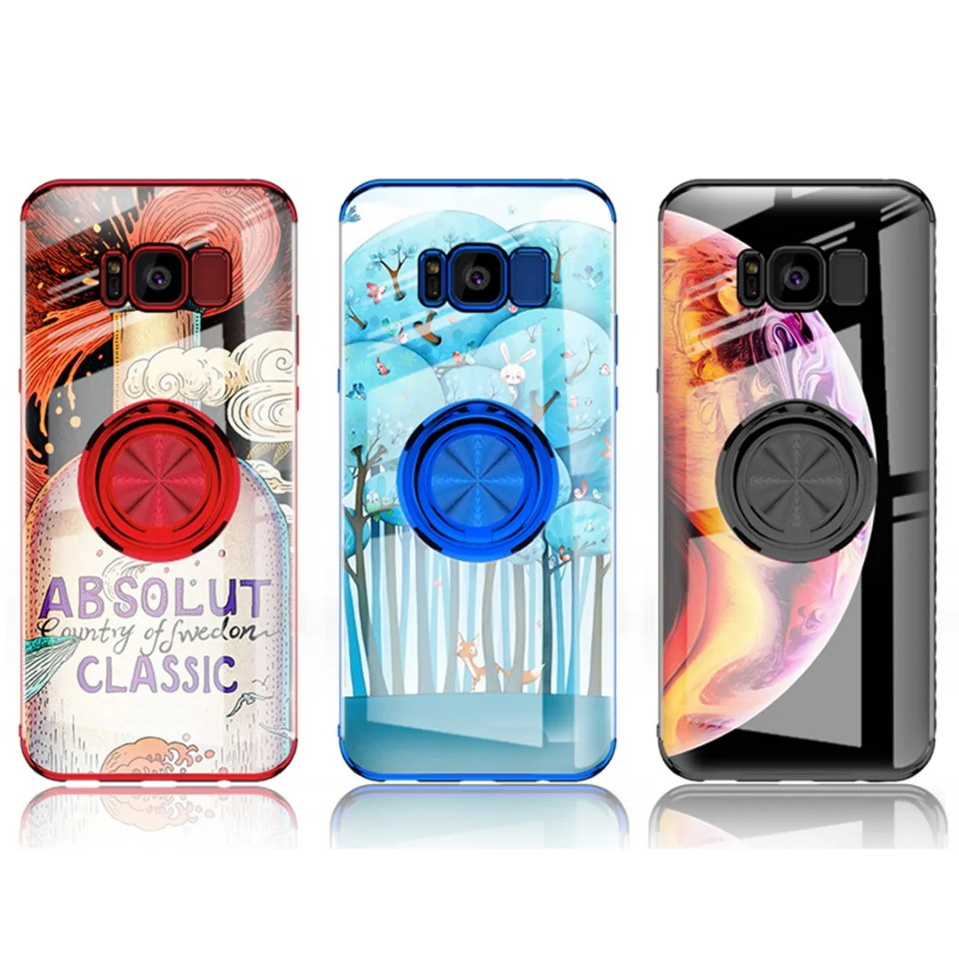 Luxury Car Bracket Soft TPU Ring Holder Stand Phone Case Back Cover for Samsung Galaxy Note 9 S8 S9 plus S10 Plus S10e Fundas