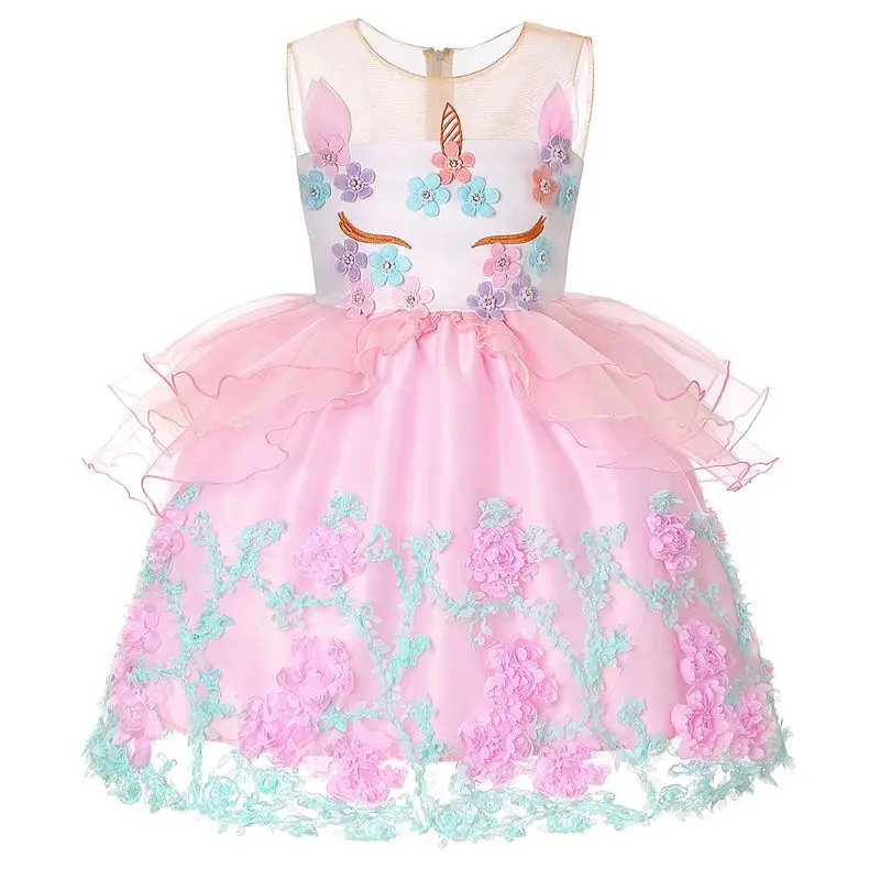 

Kids Girls Unicornio Dresses for Girls Unicorn Pageant Flower Princess Party Tulle Dress Evening Gowns Halloween Tutu Dresses