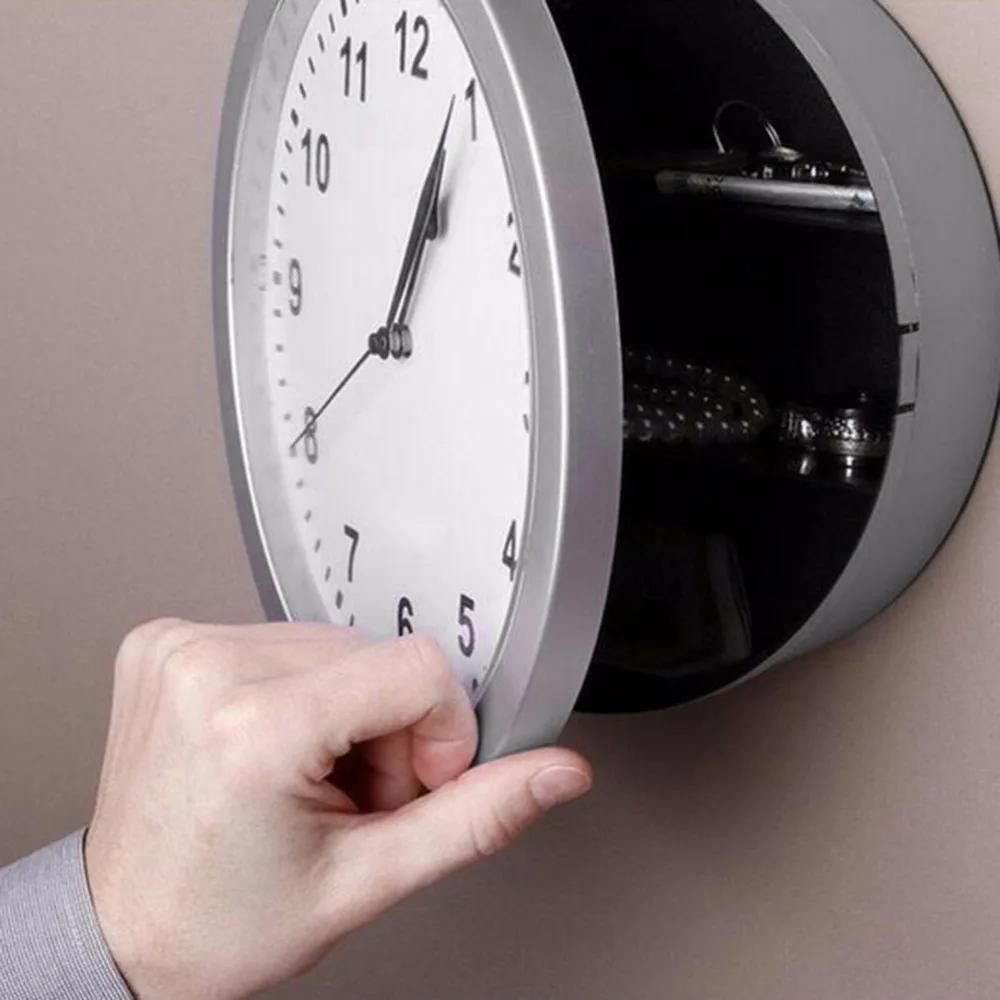 Creative Hidden Secret Safe Box Wall Clock Safe Box Wall-Mounted Hanging Key Cash Money Jewelry Storage Security Box Home Decor
