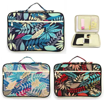 

File Bags A4 Size Zipper Document Package Waterproof Office Storage File Packet Portable Briefcase Phone Storage Bag File Folder