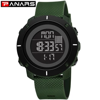

PANARS Digital Watch Men Waterproof Luxury Brand Swimming Sport Watches For Men Clock Army Green Male Electronic LED Wrist Watch