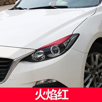 Автомобильный дизайн ABS фара бровей декоративное покрытие Накладка для Mazda 3 Axela снаружи наклейки полосы фар отделкой - Цвет: Red 2 PCS