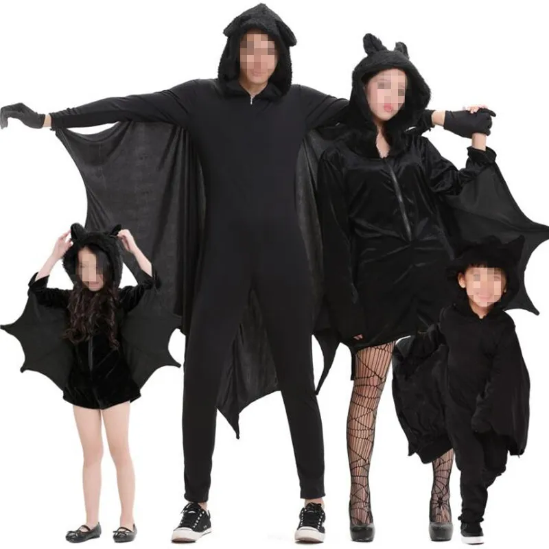 

Kids Adults Bat Vampire Costume Family Lovers Cosplay Costumes Masquerade Party Dress Decoration Halloween Christmas