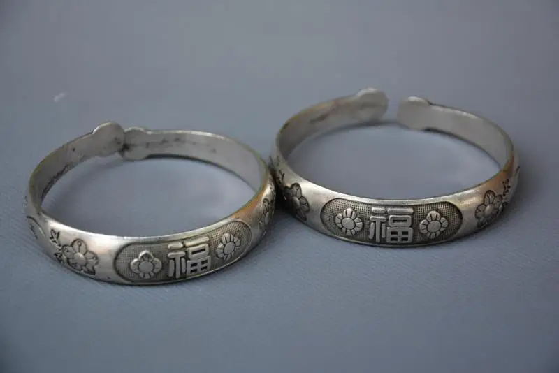 

Rare Qing Dynasty Silver bracelet,#07, a pair, free shipping