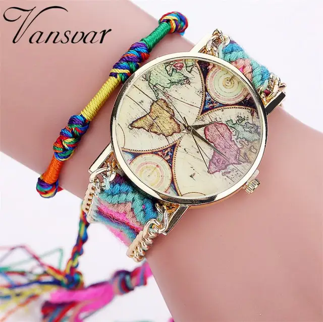 vansvar Handmade Ladies Vintage Quartz Watch World Map Watches ladies watches to vansvar Handmade Ladies Vintage Quartz Watch World Map Watches ladies watches to