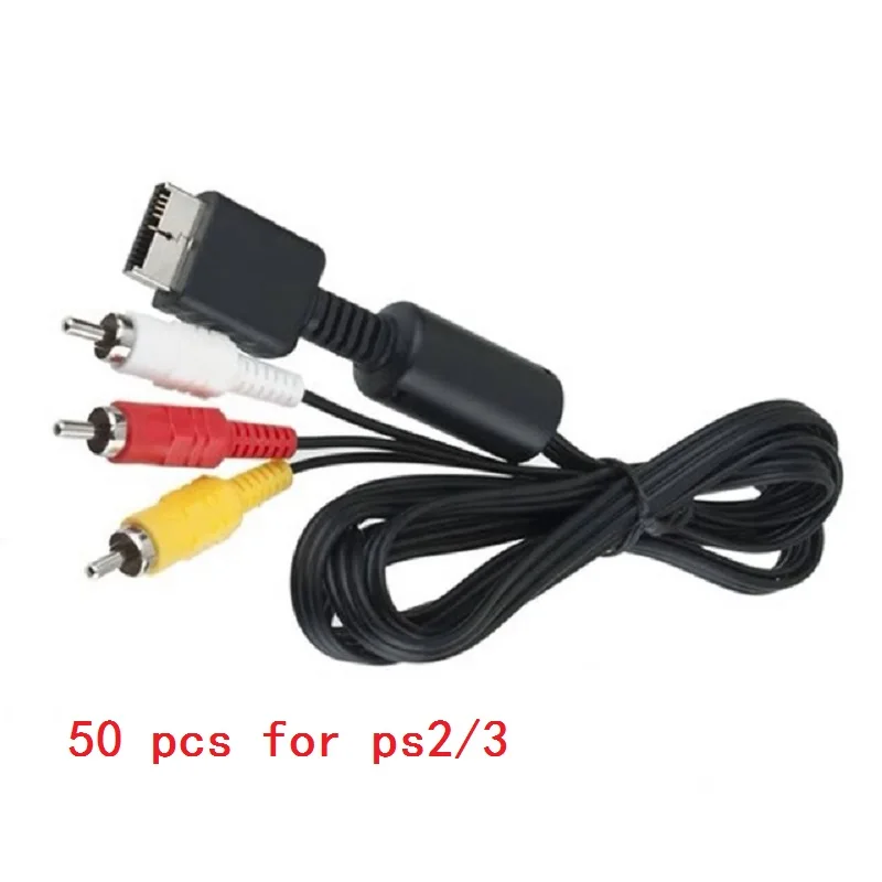 FZQWEG 50 шт. 1 8 м Аудио Видео To 3 RCA AV кабель для PS3/PS2 компонентный ТВ Playstation 2 3|Кабели| |
