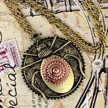 Steampunk Ювелирные Изделия Старинные Жук Уникальный Кулон Мужчины Женщины Ретро Ожерелье Подарок
