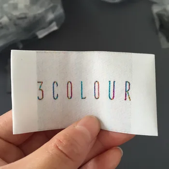 

Custom High Density Metalic Material Letters Woven Labels Clothing Main Label