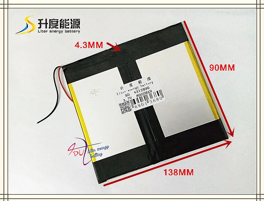 4313890 3,7 V 8000mAH 4090140 полимерный литий-ионный/литий-ионный аккумулятор для планшетных ПК, электронной книги, сотового телефона, powerbank