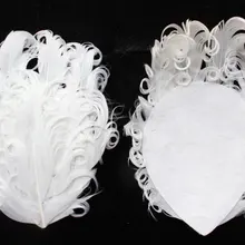 10 шт. вьющиеся Перья колодки белый