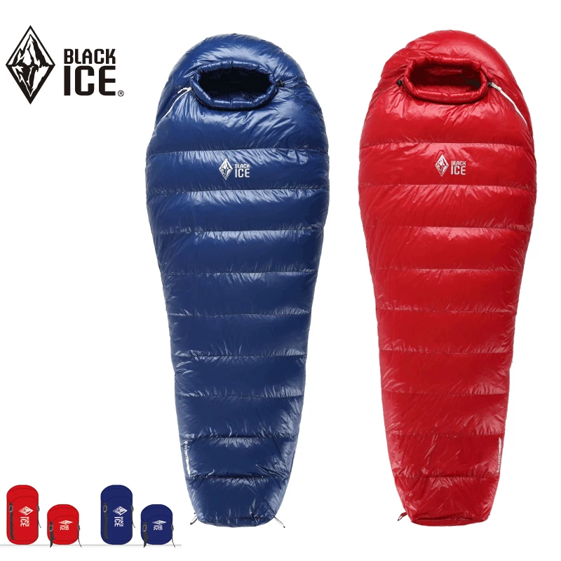 

BLACK ICE Outdoor Camping -10 DC Goose Down Sleeping Bag 90% FP700 Ultralight Red/Blue Can Be Zipped to A Double Sleeping Bag