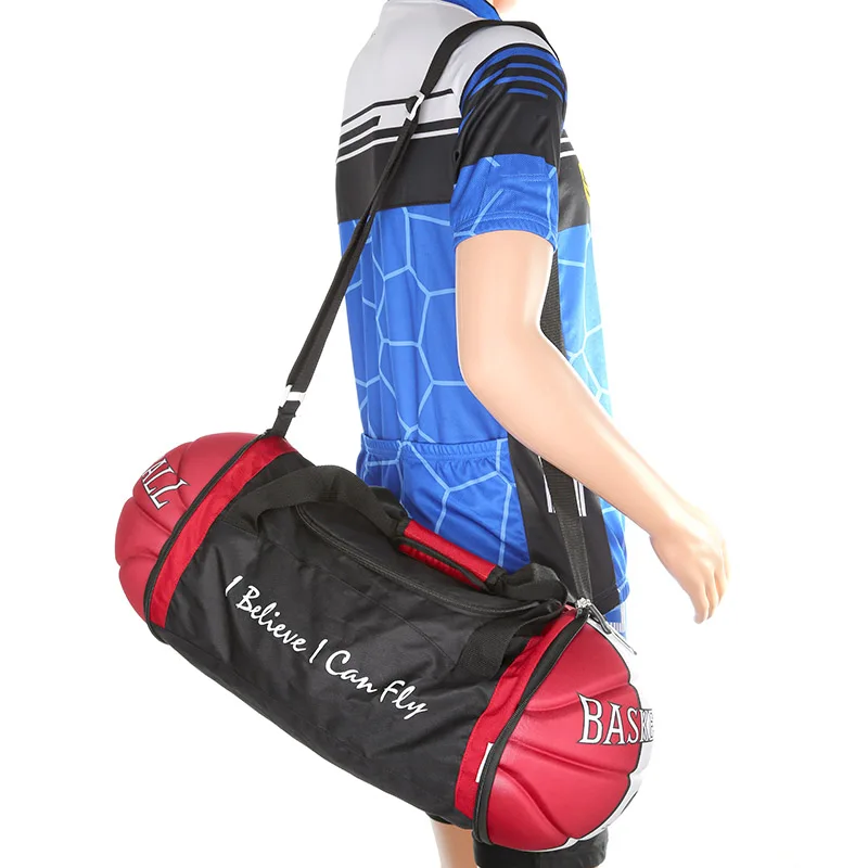 Cool Unisex Basketball Shape Gym Duffel Bag for Home Outdoor Sport