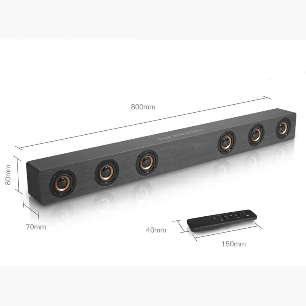 ТВ Саундбар HYASIA Bluetooth динамик деревянная звуковая панель Hi Fi стерео пульт