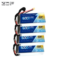 ZDF 4 шт./лот 6 S 16000 mah 22,2 V 25C Max 50C Lipo Drone FPV батарея для Квадрокоптеры вертолеты RC модели литий-полимерные