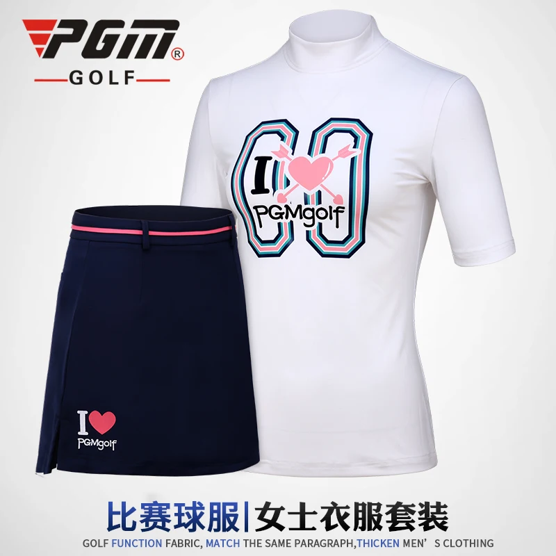 

PGM Ultra-thin Appare Set Women T-shirt Milk Elasticity Clothes Sports Short-sleeved Shirt Lady Skirt Spring Summer Lady Suits