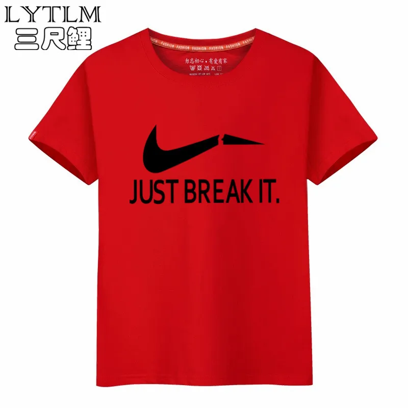 LYTLM Funny T Shirt Men Summer Slim Fit Short Sleeve Just Break It Tshirt Men Brand Tee Tops Mens Clothing Large Sizes 6XL 7XL