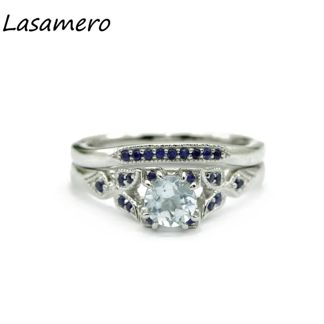Lasamero Rings For Women 0 50ct Round Cut Natural Topaz 925 Lasamero Rings For Women 0 50ct Round Cut Natural Topaz 925 Silver Engagement Wedding