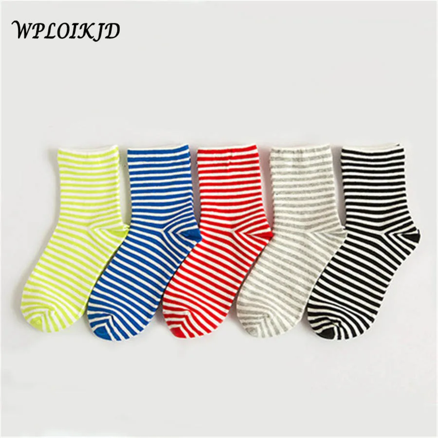 

[WPLOIKJD] Spring and Autumn Cute Fashion Women's Cotton Socks Women's Striped Socks