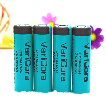 

5 pcs ./ lot 100% Brand new original 18650 2600 mAh VariCore ICR18650-26 lithium-ion Rechargeable Battery Flashlight Btteries