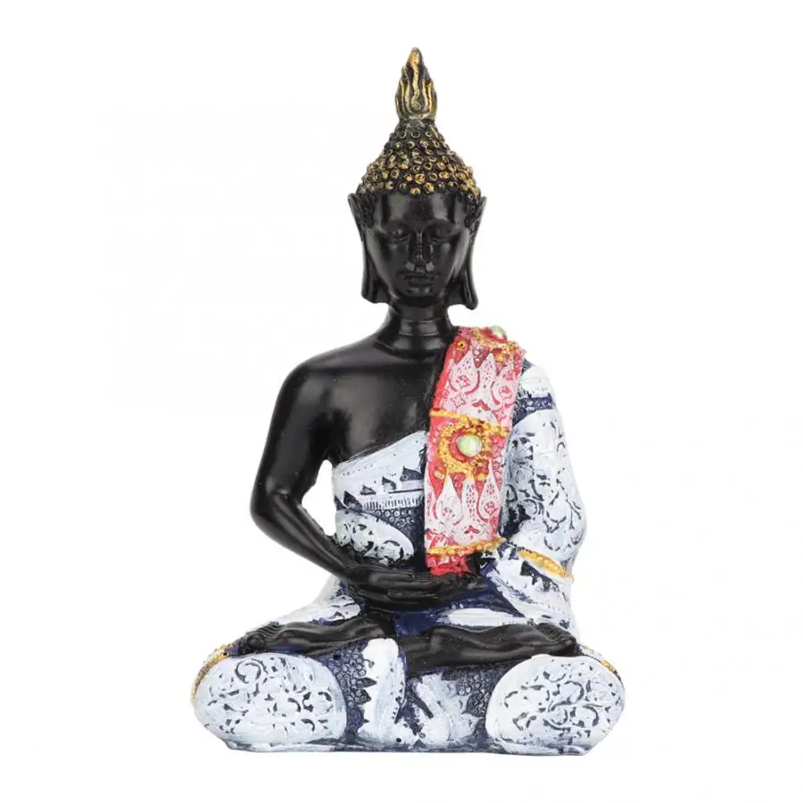 Статуя Будды природа песчаник таиландский Будда скульптура индийский фэншуй Статуэтка медитация миниатюрный домашний декор - Цвет: B