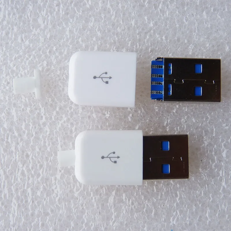 5 компл. DIY USB 3,0 штекер 4Pin тип сварки разъем 3 в 1 разъем пайки адаптер Белый