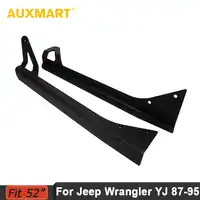 Auxmart for Jeep Wrangler YJ 1987-1995 light bar mounting bracket 52" straight led work light bar Black Color Roof Top Mounts