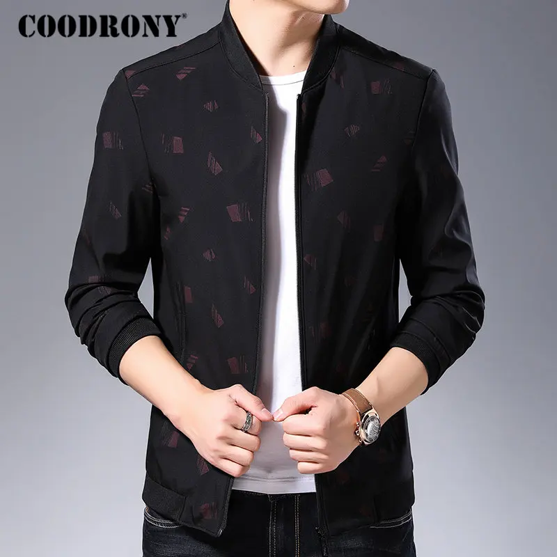 Бренд COODRONY, куртка-бомбер, Мужская одежда, осень-зима, уличная мода, повседневное пальто, Мужская тонкая верхняя одежда с воротником-стойкой, 98007