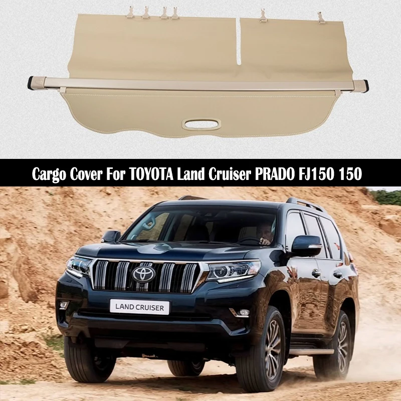 

Rear Cargo Cover For TOYOTA Land Cruiser PRADO FJ150 150 2010-2019 privacy Trunk Screen Security Shield shade Auto Accessories
