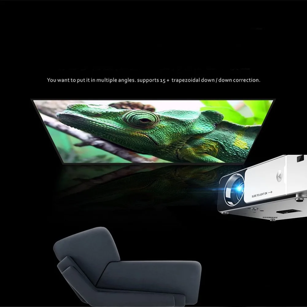 WL T6 Multi-language Projector 1080P Resolution Home Theater LED Portable HD Projector Nice Design Small New arrival