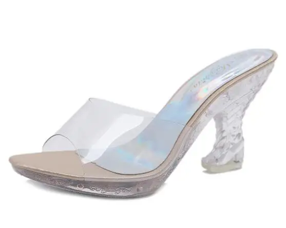 FeiYiTu Лето Bling для женщин направляющие босоножки, сандалии на платформе пляжные сланцы удобные необычный стиль высокий каблук - Цвет: GOLD