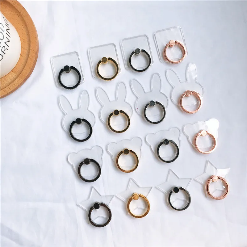 

Transparent Mobile Phone Finger Ring Stand 360 Rotation Universal Phone Ring Holder Magnetic Car Bracket Phone Accessories