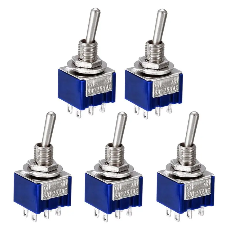 MTS 203 переключатель 6A 125V AC 6 контактный ON мм Mini Рычажные переключатели для