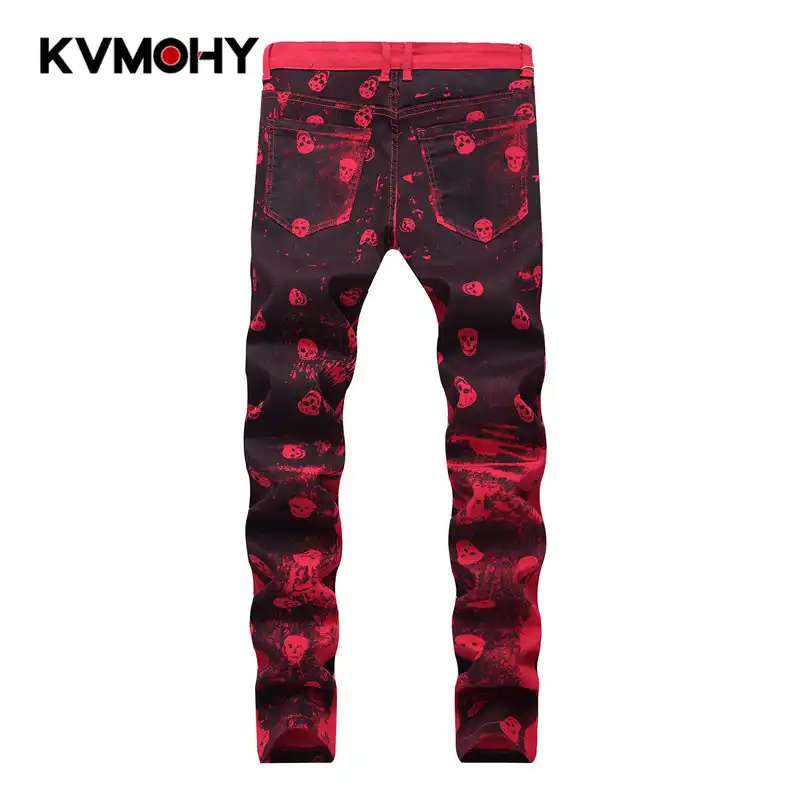 red skinny pants mens