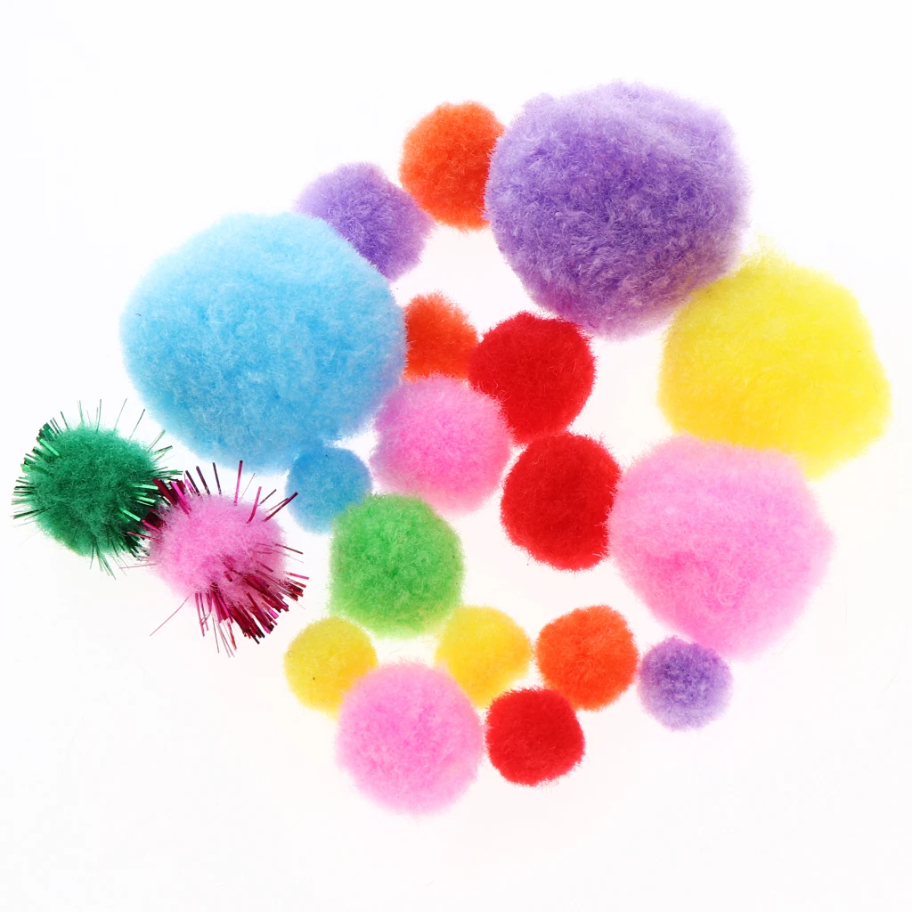 Details about   Arts Craft Pom Poms Glitter Poms Sparkle Balls– Assorted Color 
