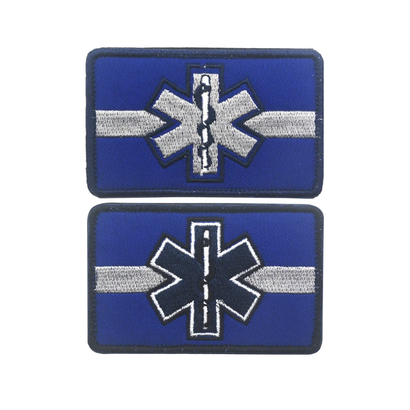 

EMT White Line Star Life Embroidery Patch Embroidered Patches Military Tactical Armband Fabric Stickers Clothing Accessories
