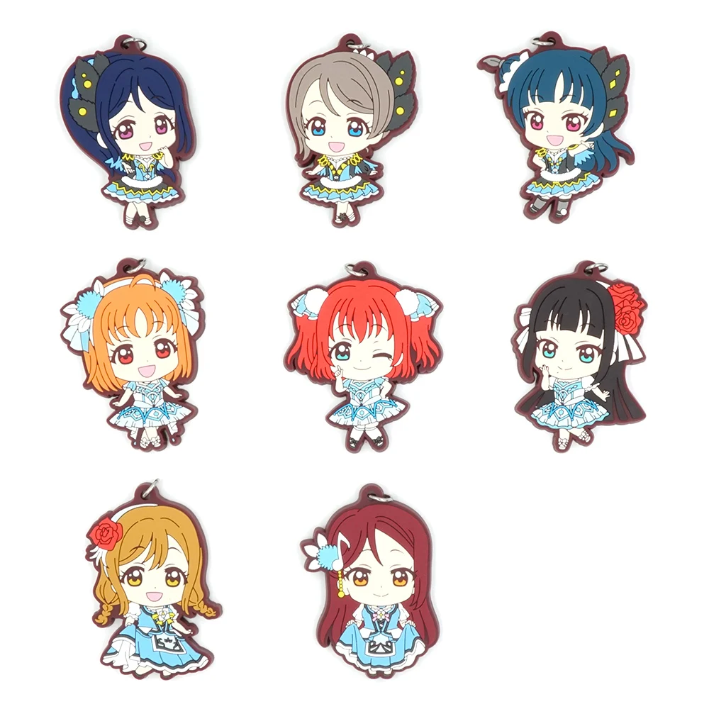 Love Live Sunshine Aqours Anime Over the Rainbow Lovelive Rubber Strap Keychain