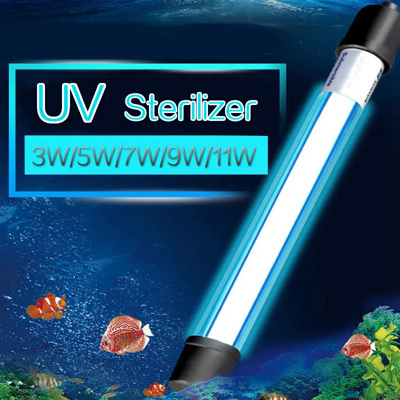 

5/7/9/11/13 W Aquarium Lamp UV Sterilizer Light Submersible Light Waterproof Germicidal Lamp Disinfection for Aquarium Fish Tank