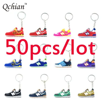 

Wholesale 50pcs Random Colors New Balanceer 574 Keychain Cute Women Sneaker Shoes Key Chains Ring Holder
