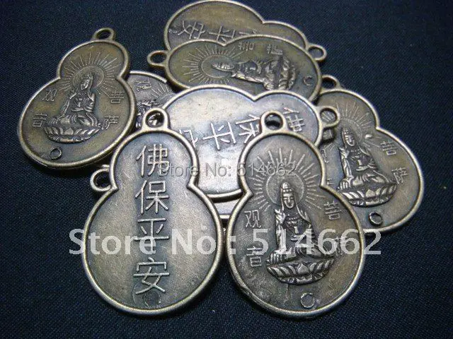 

5PCS Feng Shui Gourd/wu lou with Kuan Yin Pendants