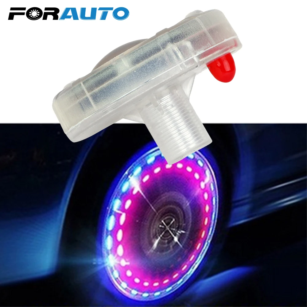 

FORAUTO Car Decor Lamp Valves Solar Energy LED Light Car Bicycles Wheel Light Air Caps Colorful Tire Valve Caps Car-styling Lamp