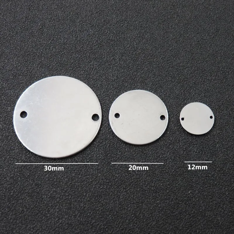 

2Hole 12mm 20mm 30mm Silver Tone Stainless Steel Blank Round Charm Connectors, DIY Jewelry Spacers Accessories