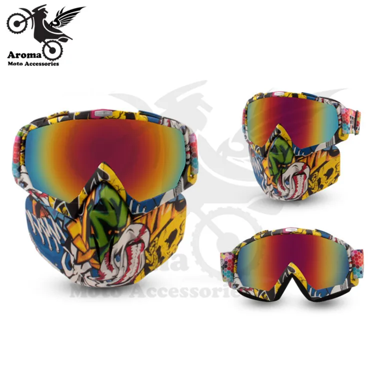 colorful clear lens motorbike eye protection universal moto dirt pit
