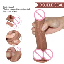 Silicone huge dildo suction cup soft realistic rubber penis female adult sex toys for woman black