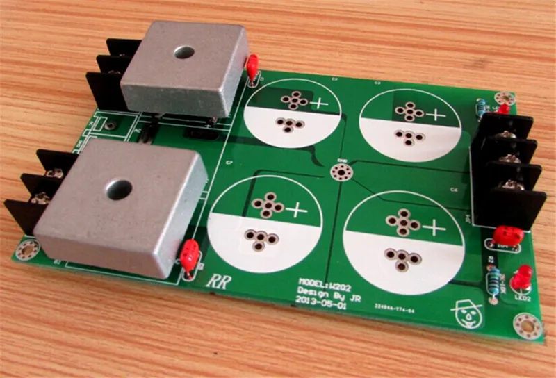 

finish welding power filtered board for amplifier double bridge rectifier single bridge rectified and filtered power board