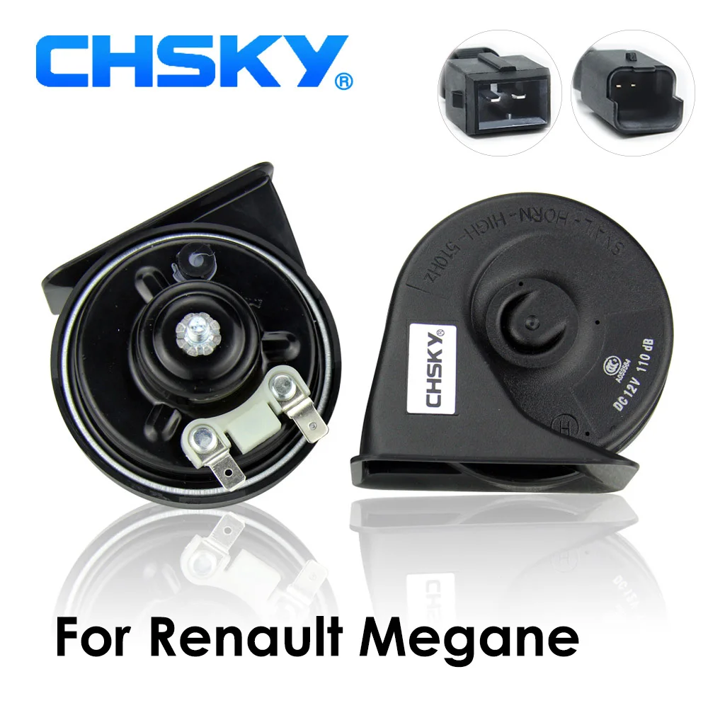 

CHSKY Car Horn Snail type Horn For Renault Megane 1995 to NOW 12V Loudness 110-129db Auto Horn Long Life Time High Low Klaxon